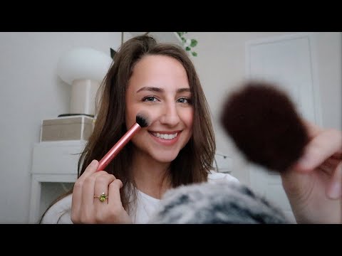 ASMR doing your makeup (fast & aggressive, subtle gum chewing) 💋