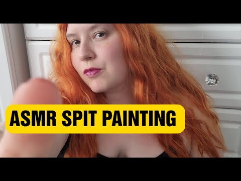 ASMR Spit Painting on your face & Drawing on your face with felt tip pens  Weird ASMR TRENDS!!