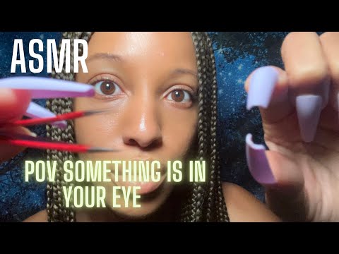 ASMR POV GETTING SOMETHING OUT OF YOUR EYE WHILE DOING YOUR MAKEUP #asmr Lens Tapping