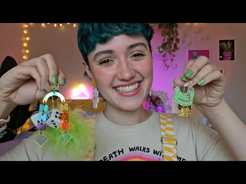 ASMR Earring Shop Roleplay 🍒 (jewelry sounds, tingly tapping, personal attention for sleep)