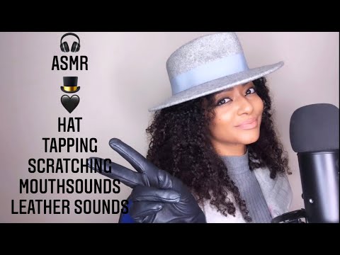 ASMR Hat Tapping Scratching Mouth Sounds Leather Sounds