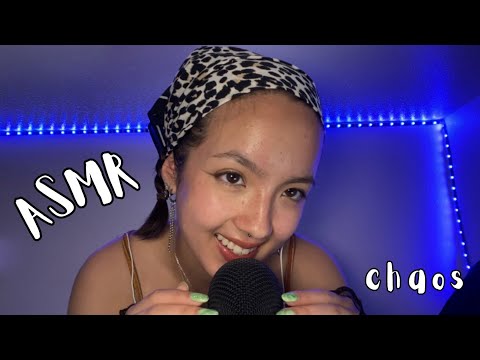 ASMR mic rubbing, tapping, tracing, affirmations, and sticky tape sounds - chaotic asmr 🐆🐆🐆