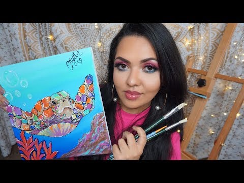ASMR Painting a Colorful Turtle for Relaxation and Tingles