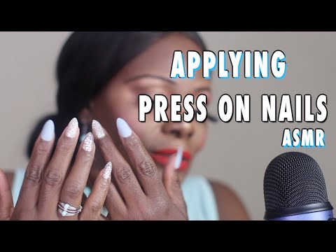 Applying Press On Nails ASMR Chewing Gum Sounds