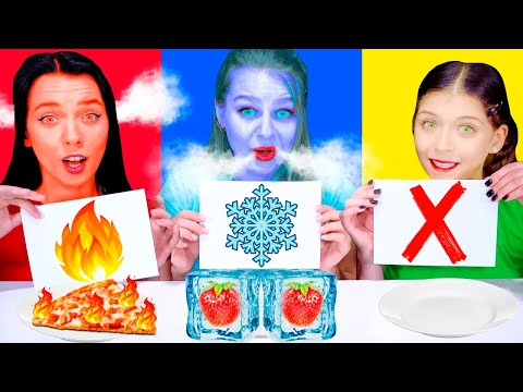 ASMR Hot Food VS Cold Food or Nothing Mukbang Challenge