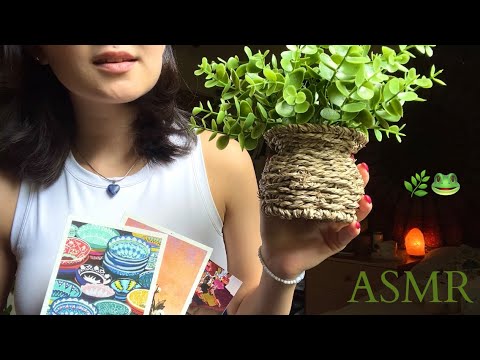 ASMR whats in my room 🍄🌿✨(tapping, random triggers, whispering, get to know me, scratching)