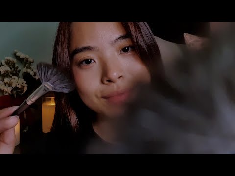 ASMR Soft Fan Brushes Soothing You To Sleep 🦋 Face Brushing with Layered Sounds (No Talking)