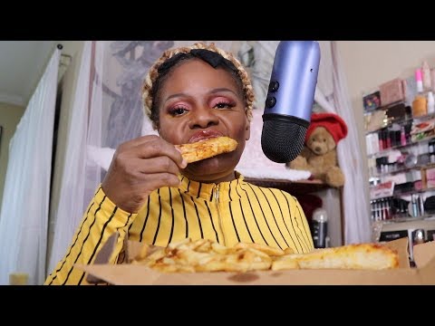 ASMR Schlotvskys Cheese Pizza Eating Sounds