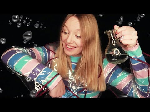 ASMR Crinkly Raincoat Water Experiments (Whispered)