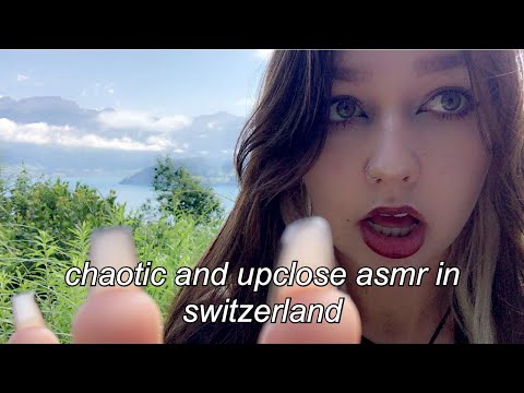 ASMR | chaotic + up close asmr in switzerland (camera tapping, nature + hand sounds)