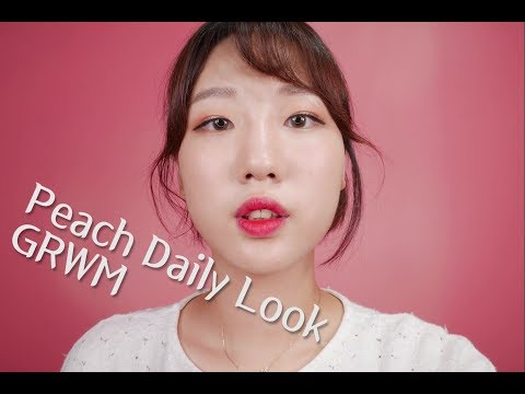 [English ASMR] Korean Peach🍑 daily make-up | GRWM | Ear-to-ear whispering