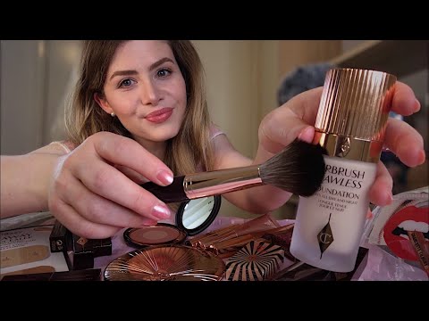 ASMR| GENTLY BRUSHING & TAPPING ON LUXURY MAKEUP PRODUCTS 💄 (whisper rambles for sleep & relaxation)