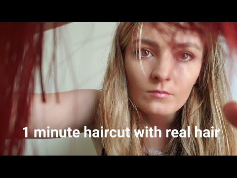 ASMR 1 MINUTE HAIRCUT WITH REAL HAIR