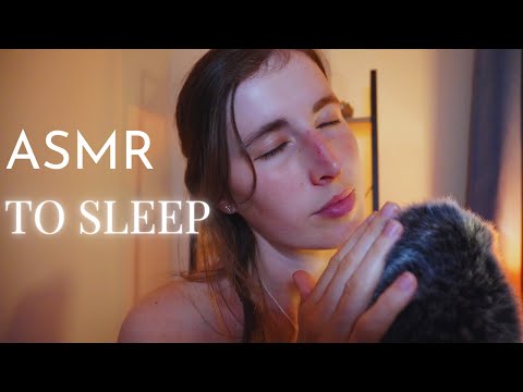 ASMR Sleep AFFIRMATIONS For CALM Relaxation + SLEEP- Ear to Ear Whispers w/ Mic Brushing Rain Sounds