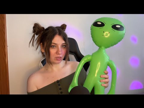 ASMR | Kitty Playing With An Inflatable ALIEN | Tapping, Scratching and Spit Painting