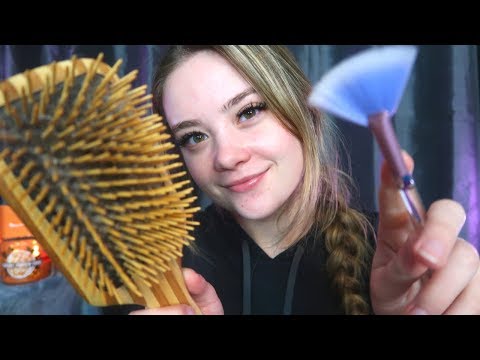 ASMR CARING FOR YOU WHILE YOU'RE SICK ROLEPLAY! Hair Brushing, Spraying, Face Touching, Tapping