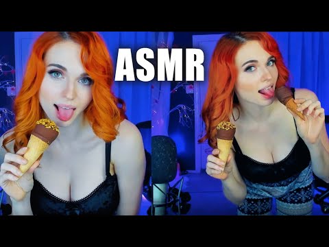 ASMR Sucking on a Popsicle & other Frozen Treats | Amouranth