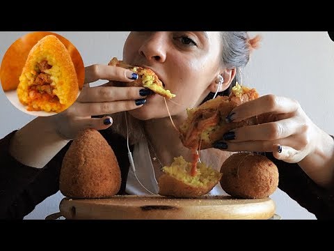 ASMR EATING ARANCINI | Fried Italian Food | MUKBANG