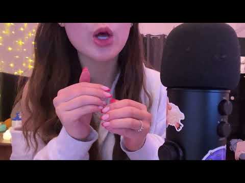 ASMR energy plucking, face touching/tracing, nail tapping, and whispers
