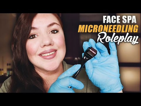 ASMR Face SPA MICRONEEDLING Roleplay / Face Rolling, Massage & Whispering