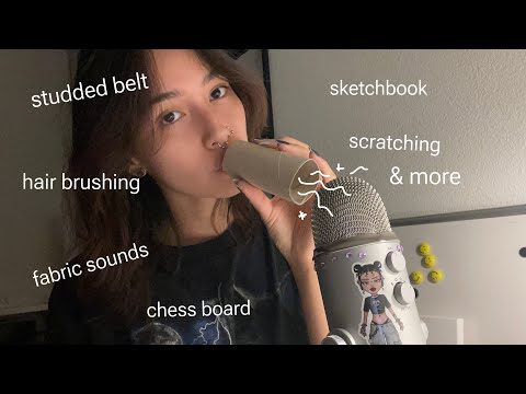 ASMR ☆ TINGLY TRIGGERS (mouth sounds, ramble, art, new sounds,..)