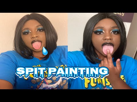 Spit Painting ASMR 🤤🎨👩‍🎨 that will have you sleep good tonight 👍💯 #asmr #spitpainting #tingles