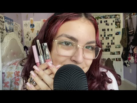 ASMR | lipgloss application (mouth sounds, tapping)