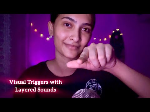 Asmr VISUAL TRIGGERS with LAYERED SOUNDS | Relaxing Hand Movements & Invisible Triggers