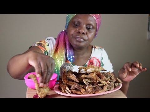 GLUTEN FREE FRIED CRABS ASMR EATING SOUNDS