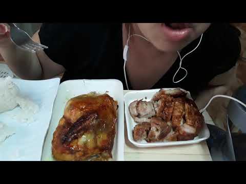 ASMR GRILLED CHICKEN AND PORK MUKBANG DELICIOUS