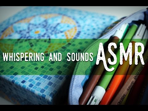 (HQ) ASMR eng - Whispering and Sounds (Tapping, Glass, Pencil Case...)