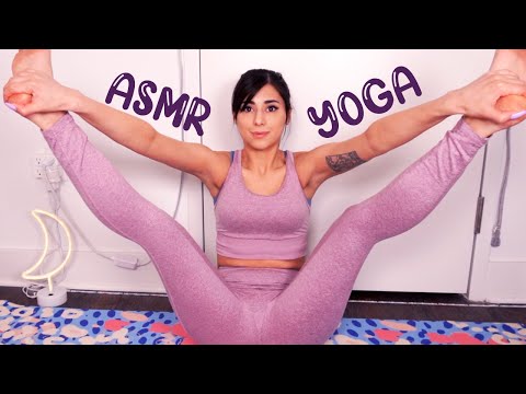 ASMR Relaxing Yoga & Stretching with Guided Relaxation (for SLEEP) 😴 💤 Soft Whispers