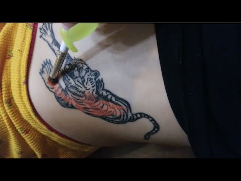 ASMR- Tracing & Coloring My Tattoos!