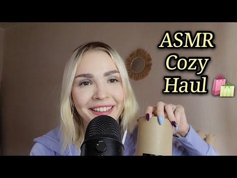 ASMR Cozy Haul & Chit Chat (Tapping, Tracing, Fabric Sounds & More)