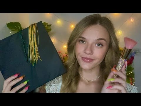 ASMR Big Sis Gets Your Ready For Graduation 🎓 (makeup, hair, outfit)