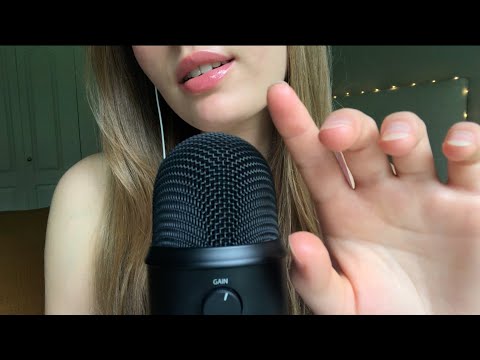 ASMR repeating my intro | hand movements, finger fluttering, tongue clicking, word repetition