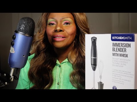 Unboxing Immersion Blender with Whisk ASMR Chewing Gum | Rain Sounds