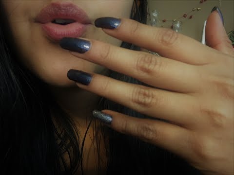 ASMR Nail Painting Video with Inaudible, Unintelligible Whispers, Mouth Sounds, and Hand Movements