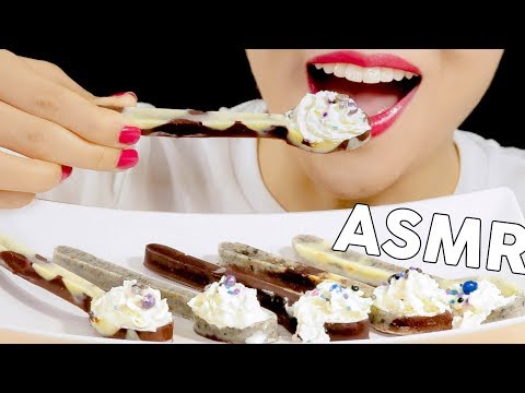ASMR Chocolate Edible Spoons 초콜릿 숟가락 먹방 Eating Sounds Mukbang | MINEE EATS