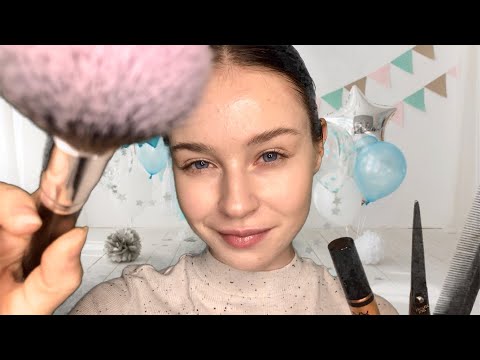 ASMR Friend Gives You A Haircut & Makeover For Your Birthday🥳 | Personal Attention & Layered Sounds