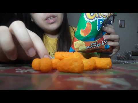 ASMR Review: Leslie's Baked Cheese Puffs Sweet Butter & Cheese vs Cheddar Cheese Flavor