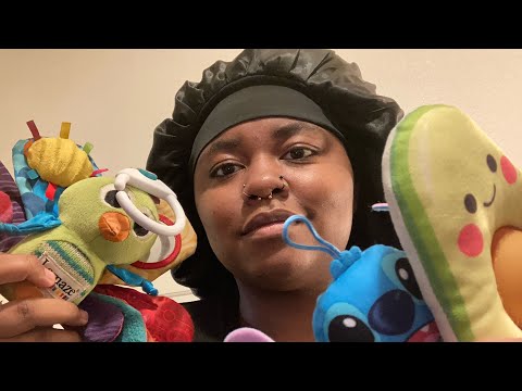 ASMR Using my 2 year old cousins toys as triggers!! 🤨😂