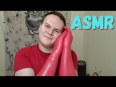 ASMR - My First Pair of Long Latex Gloves Sounds - Unboxing, Try On, Experiment
