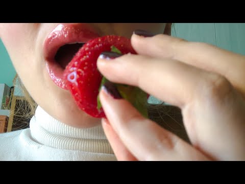 ASMR/АСМР ~ EATING SOUNDS BANANA, APPLE, STRAWBERRIES & MOUTH SOUNDS 🍌🍎🍓