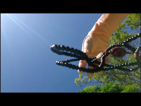 ASMR Outside Tingles / Beaded necklace in your face (no talking)