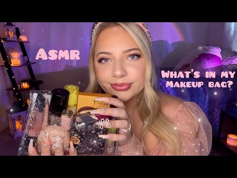 Asmr What’s in my Makeup Bag?💕 Tapping & Scratching on Makeup w/ Whispers 💕✨