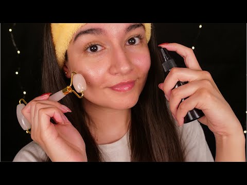 ASMR My CURRENT Skincare Routine | Relaxing Pampering Session | Whispering & Tapping