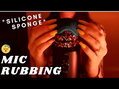 ASMR - INTENSE MIC RUBBING with SILICONE SPONGE | Scratching Sponge Against Rhinestones