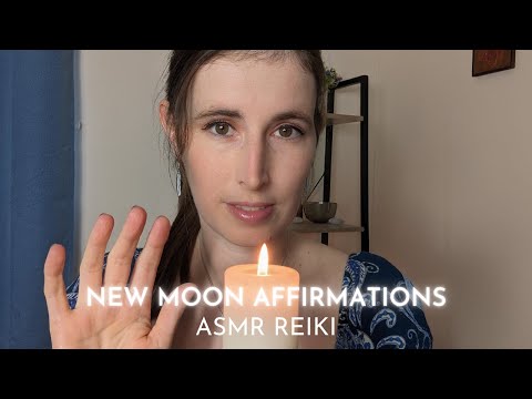 ASMR Reiki Session | New Moon Solar Eclipse - Affirmations Hand Movements Mic Brushing Softly Spoken