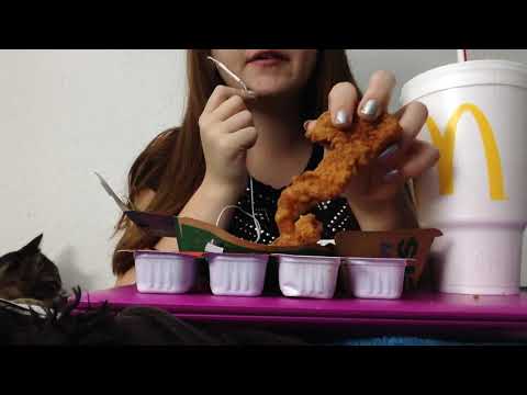 ASMR McDonald's Crispy Buttermilk Chicken Strips And Fries *Exaggerated Eating Sounds *